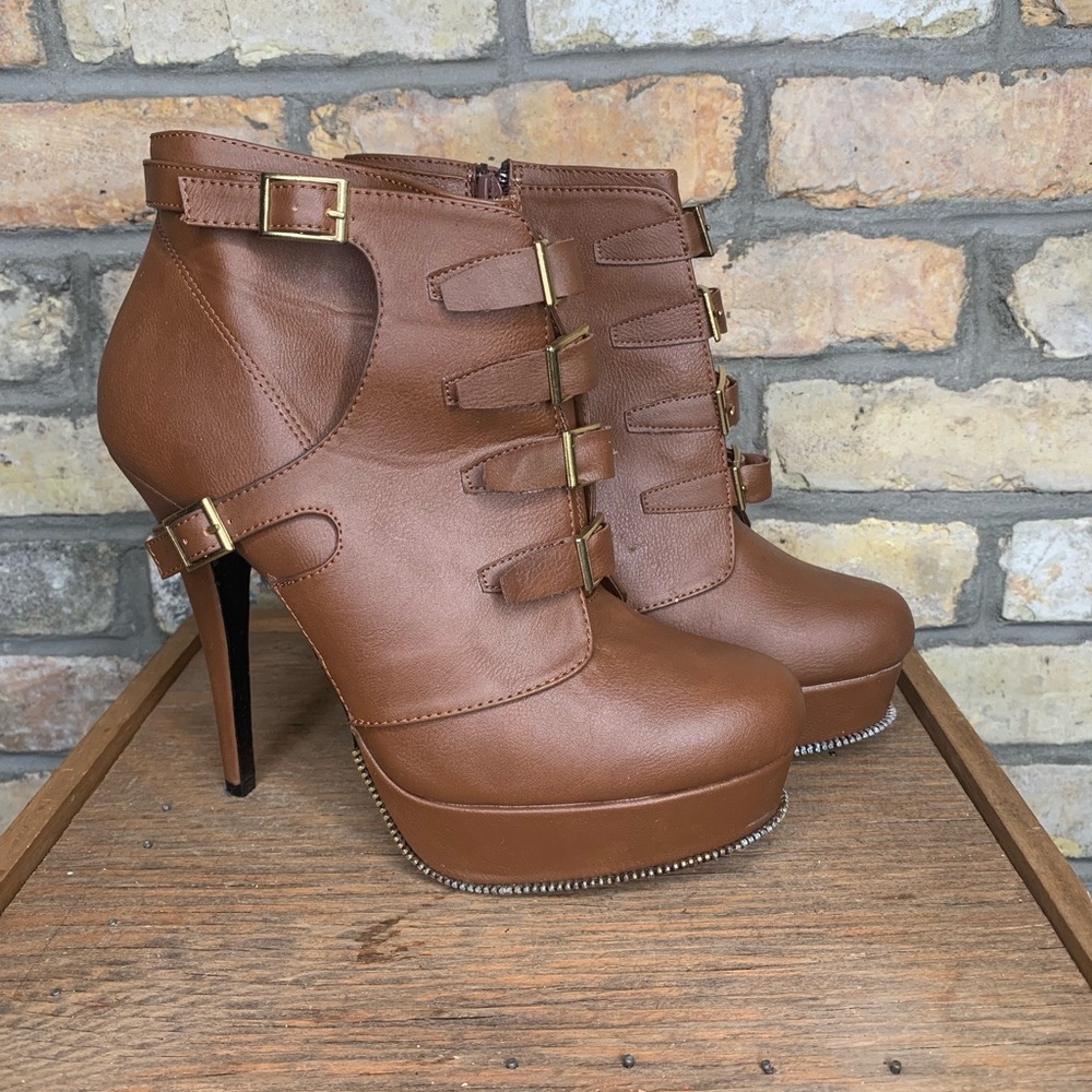 COPY - Shoedazzle ‘Dionne’ Cognac Booties